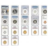 1940-2022 [17] U.S. Miscelleanous Slabs PCGS/NGC M
