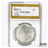 1891-S Morgan Silver Dollar PGA MS63