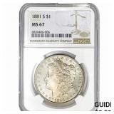 1881-S Morgan Silver Dollar NGC MS67