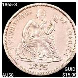 1865-S Seated Liberty Dime