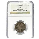 1914-S Barber Quarter NGC G4