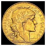 1908 20 Francs French Rooster Coin CHOICE BU