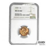 1929 Wheat Cent NGC MS65 RD