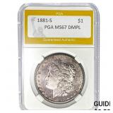 1881-S $1 PGA MS67 DMPL