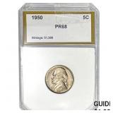 1950 5C Jefferson Nickel PR68