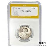 1936-S 25C PGA MS67+