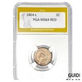 1864-L 1C PGA MS64 RED
