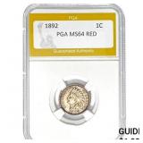 1892 1C PGA MS64 RED