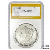 1882 $1 Morgan Dollar PGA MS65