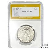 1942 50C Walking Liberty PGA MS67