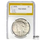 1935 $1 Peace Dollar PGA MS65