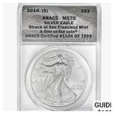 2014-S Silver Eagle ANACS MS70