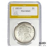1921-D Morgan Dollar PGA MS65