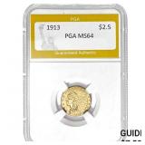 1913 $2.5 Indian Head PGA MS64