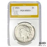 1921 $1 Peace Dollar PGA MS65+