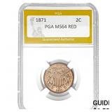 1871 2C PGA MS64 RED