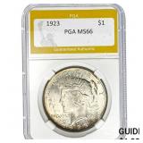 1923 $1 Peace Dollar PGA MS66