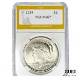 1924 $1 Peace Dollar PGA MS67