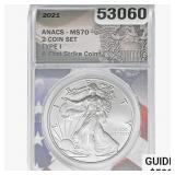 2021 TYPE 1 Silver Eagle ANACS MS70