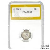 1869 Seated Liberty Half Dime PGA PR64