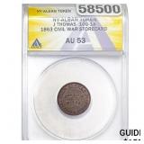1863 NY-Albany Token J Thomas Storecard