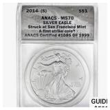 2014-S Silver Eagle ANACS MS70