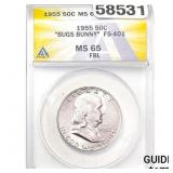 1955 Franklin Half Dollar "Bugs Bunny"