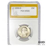 1939-D 25C PGA MS66