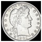 1901 Silver Barber Quarter CLOSELY UNCIRCULATED