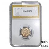 1863 Indian Head Cent PGA MS64