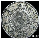 1906-1912 Japan Silver 50 Sen CLOSELY UNCIRCULATED