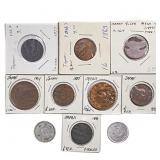 [10 Coins]1875-1946 Japan 1/2 Sen/1 Sen/10 Sen Lot