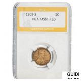 1909-S Wheat Cent PGA MS64 Red
