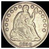 1858-O Seated Liberty Half Dime CLOSELY  UNCIRCUL