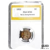 1922 Wheat Cent PGA XF45 No D, Strong Reverse