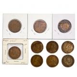 [10 Coins] 1907-1911 Canada Large Cent