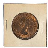 1961 New Zealand Elizabeth II Penny