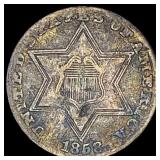 1858 Silver Three-Cent Piece LIGHTLY CIRCULATED