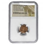 West Roman Honorius, AD 393-423 AE3 Nummus NGC