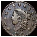 1830 Coronet Head Large Cent NEARLY  UNCIRCULATED