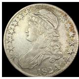 1824 Capped Bust Half Dollar NEARLY UNCIRCULATED