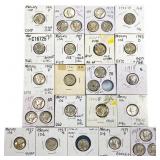 [30 Coins]1918-1957 Mercury/Roosevelt DIme Lot