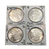 [4 Coins]1887-1900 Morgan Silver Dollar