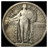 1917 Type 1 Standing Liberty Quarter NEARLY UNCIRC