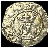 1382-1395 Hungary Mary Silver Denier CLOSELY UNCIR