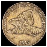 1858 Copper-Nickel Flying Eagle Cent CLOSELY UNCIR
