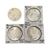 [4 Coins]1880-1902 Morgan Silver Dollar