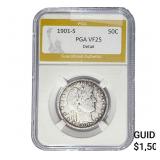 1901-S Barber Half Dollar PGA VF25 Detail