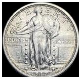 1917 Type 1 Standing Liberty Quarter CHOICE  AU