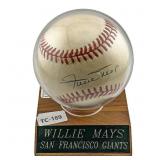 Willie Mays Signed Baseball Giants w/ Certificate